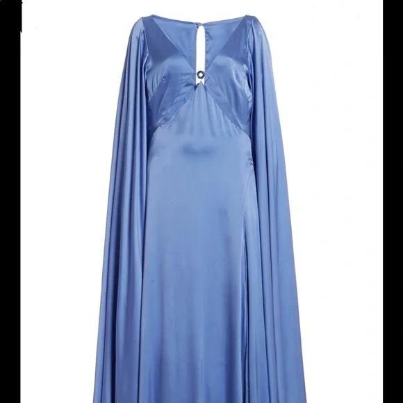 Fashion Blue A LIne Party Evening Dress Long Satin Prom Dress cc2230