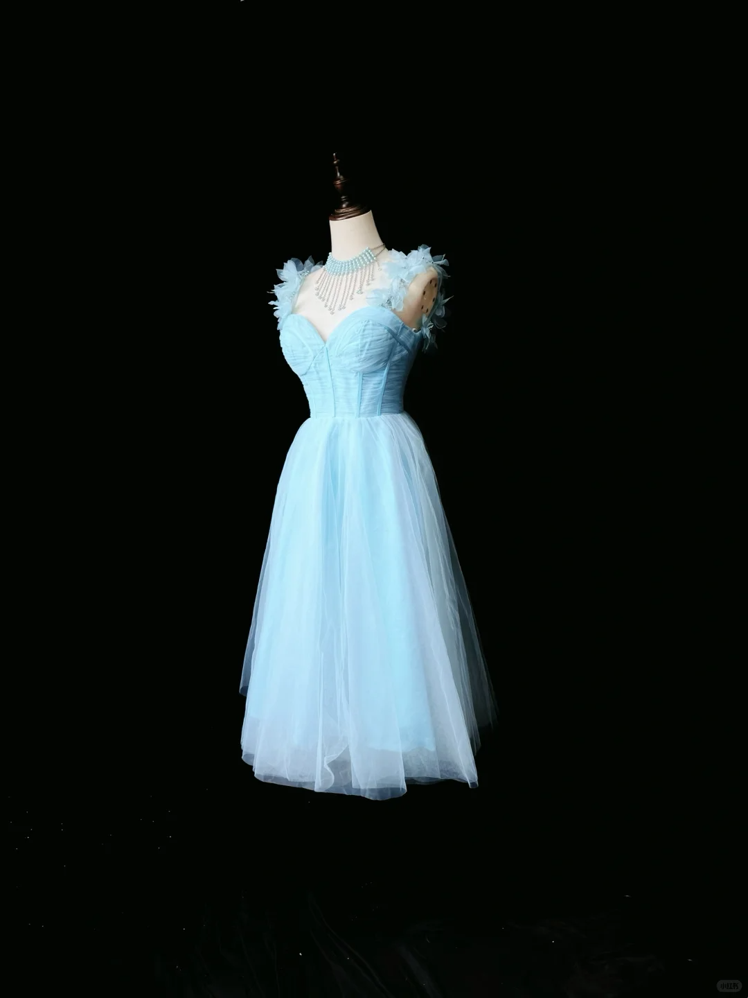Elegant Blue A Line Tulle Beaded Homecoming Dress Mini Birthday Outfits cc3116
