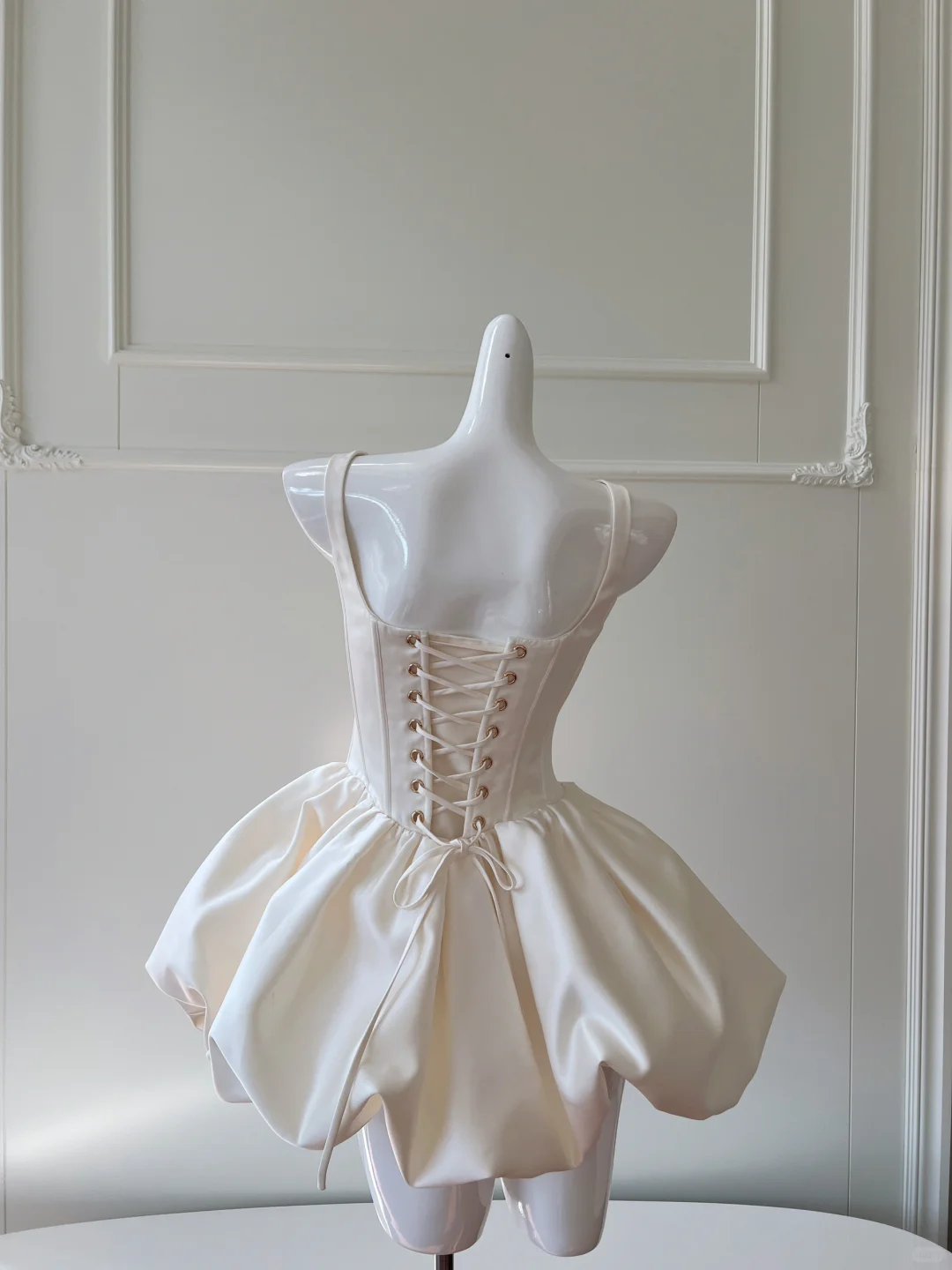 Simple White Satin A Line Homecoming Dress Short Birthday Dress cc3166