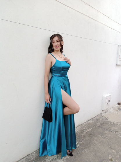 New Style A-line Prom Dress With Slit,Graduation Dress cc631