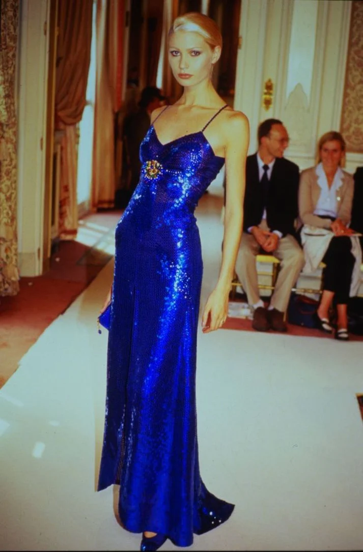 Sexy Mermaid Spaghetti Straps Royal Blue Sequin Long Evening Dress Prom Dress cc2643