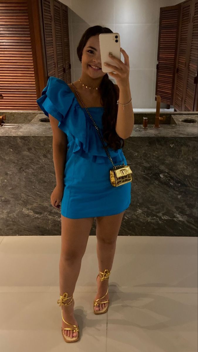 Fashion Blue Off-shoulder Neckline Side Ruffle Hip-hugging 17th Birthday Homecoming Dress cc4102