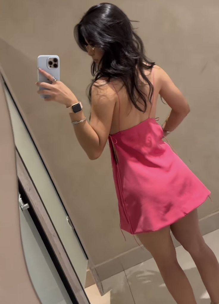 Sexy Open Back Rose Pink Drawstring Satin Birthday Party Homecoming Dress cc4105