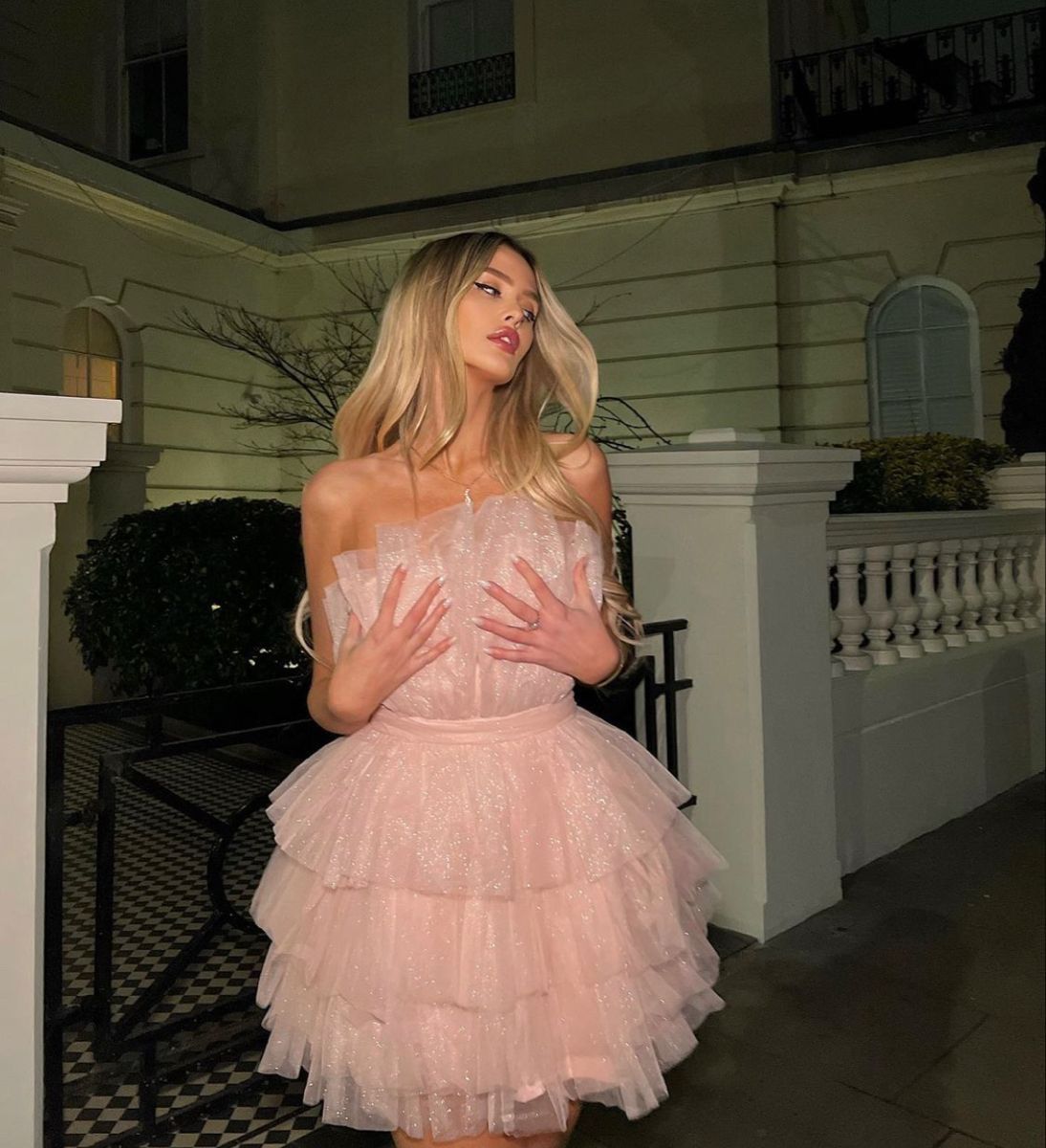 Sweet Princess Light Pink Shimmering Multi-layered Tulle Short 16th Birthday Homecoming Dress cc4120