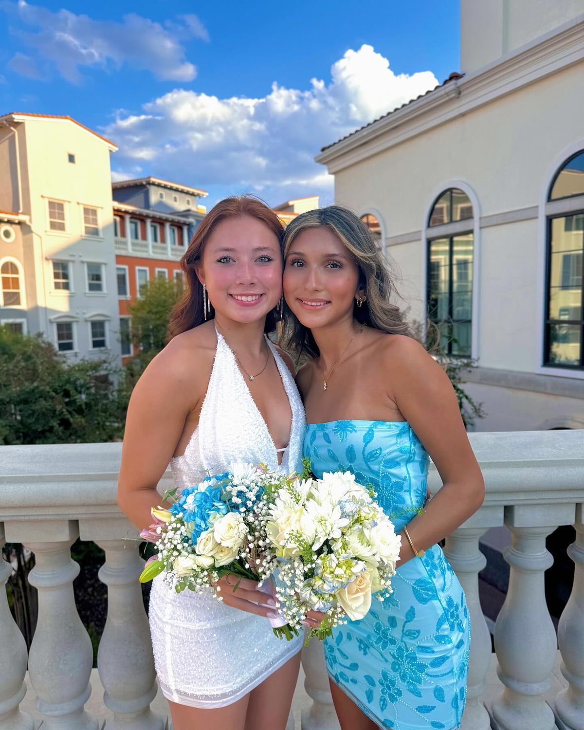 Light Blue Floral Embroidered Strapless Short Homecoming Dress - Teenage Prom Party Gown with Elegant Satin Fabric cc4013