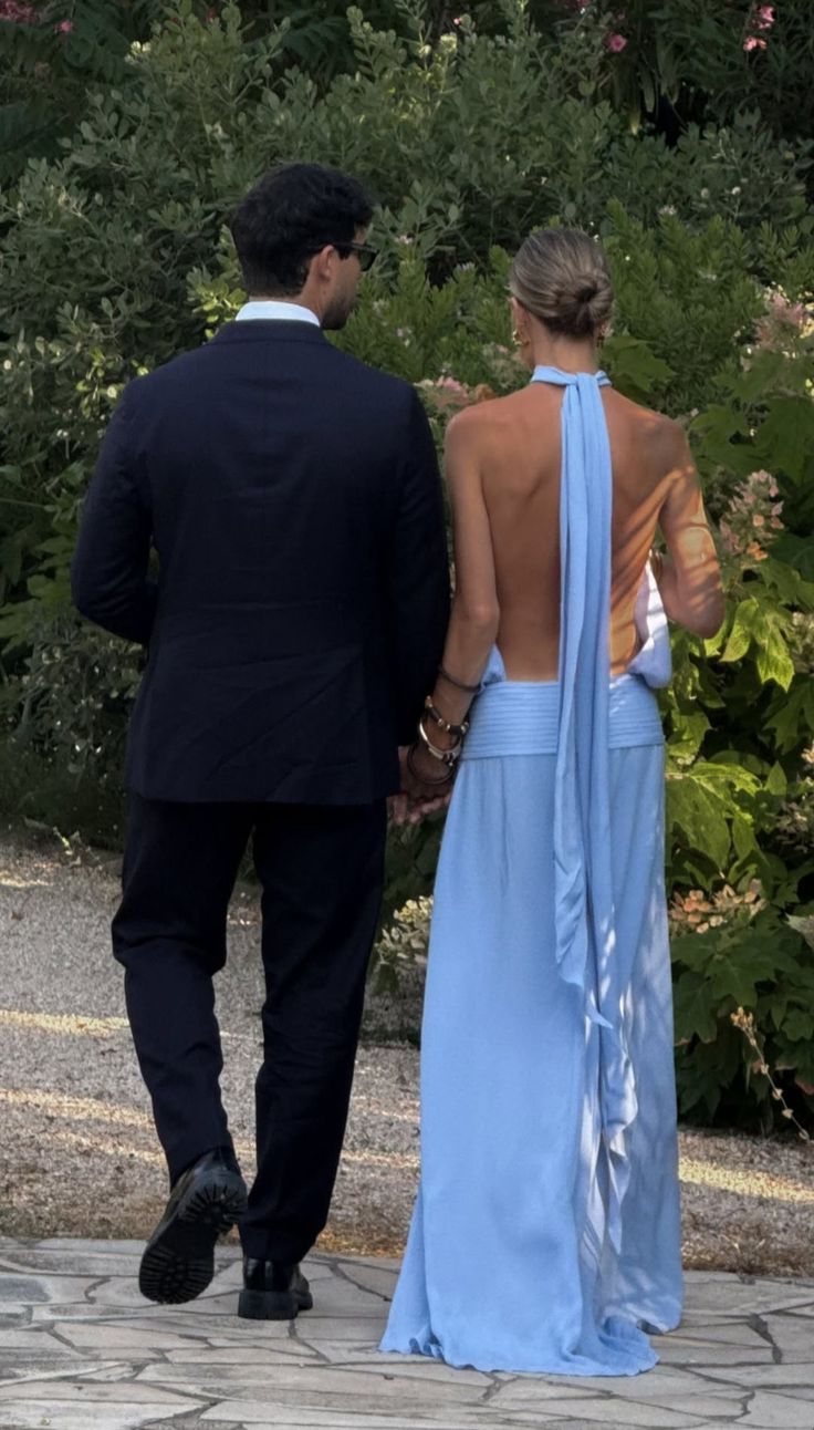 Elegant Blue Loose Halter Neck Tie Backless Chiffon Long Prom Dress Evening Dress cc4844