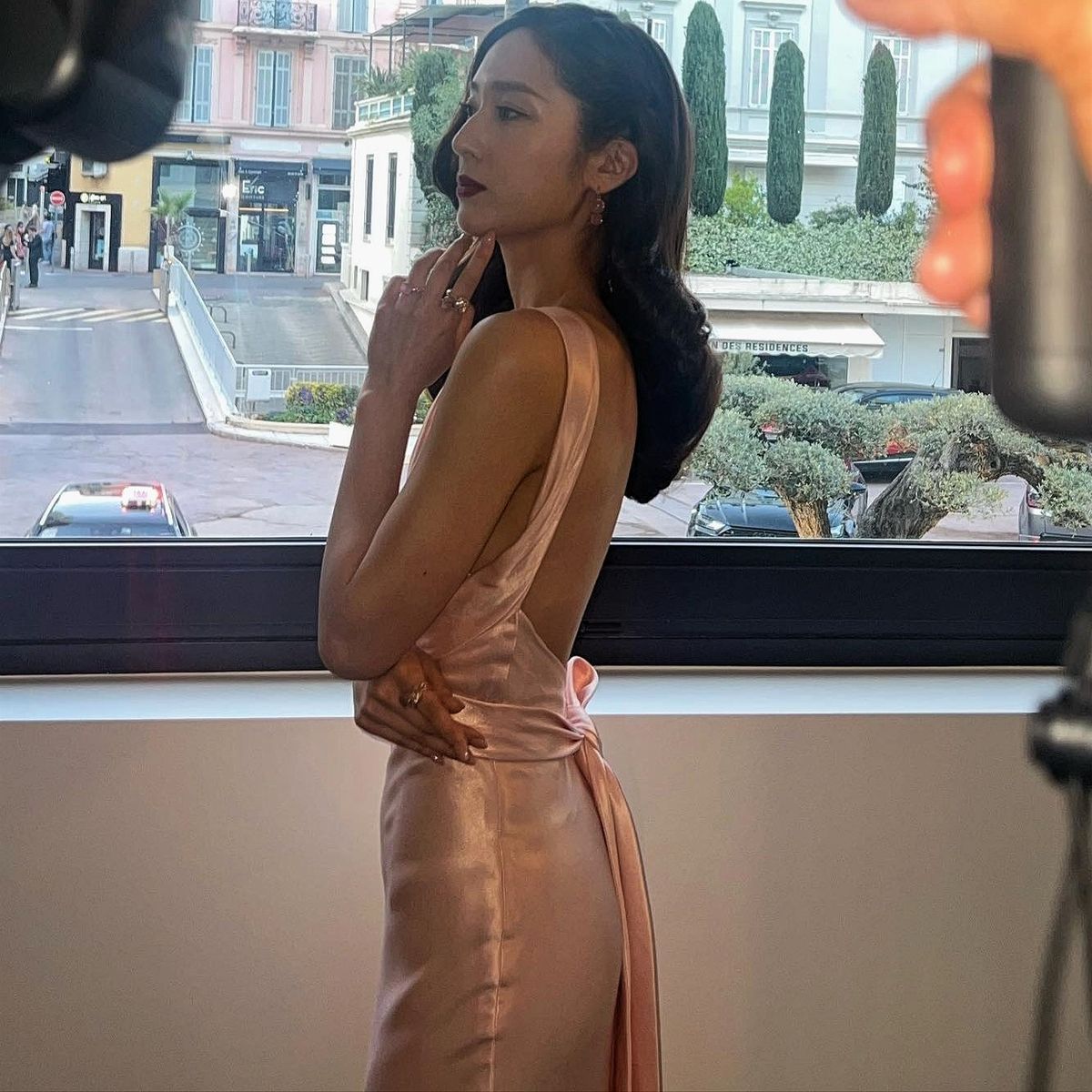 Elegant Pink Mermaid Halter Neck Backless Crisscross Strap Satin Long Prom Dress Evening Dress cc4873