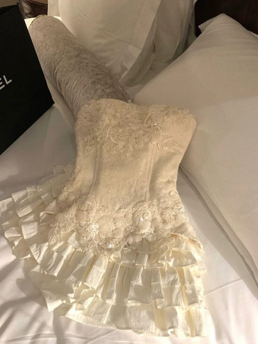 Sweet Palace Off-white Lace Embroidery A-line 16th Birthday Homecoming Dress cc4178