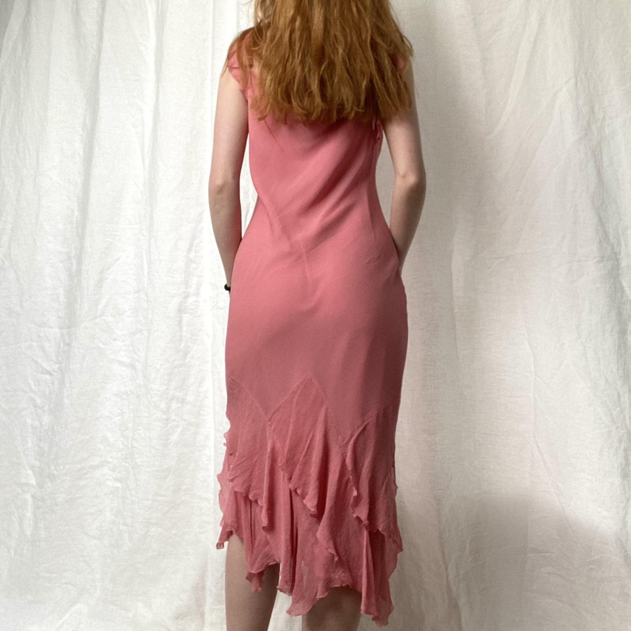 Elegant Pink Mermaid Ruffled Chiffon Long Prom Dress Evening Dress cc4895