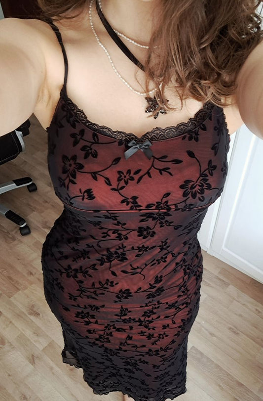 Vintage Burgundy Color-Blocked Fitted Halter Square Neck Lace Prom Dress cc4899