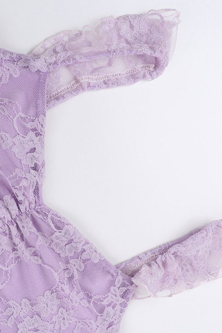 Sweet Lavender Lace Slit 17th Birthday Homecoming Dress cc4022