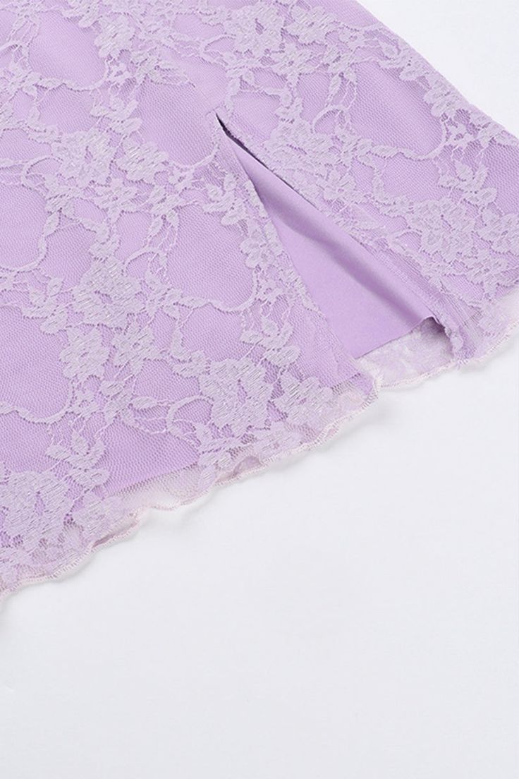 Sweet Lavender Lace Slit 17th Birthday Homecoming Dress cc4022