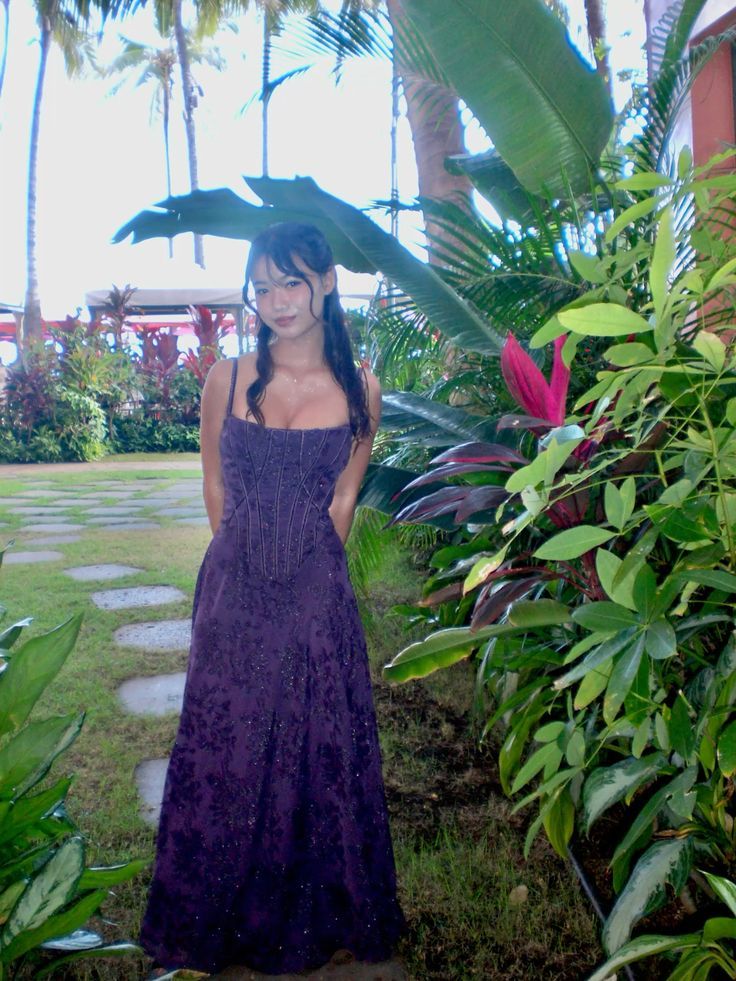 Retro Deep Purple A-line Halter Square Neck Sequined Long Prom Dress Evening Dress cc4938