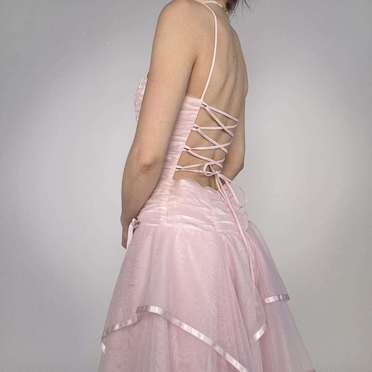 Sweet Light Pink A-line Multi-layer Cake Spaghetti Strap Organza Long Prom Dress Evening Dress Bridesmaid Dress cc4726