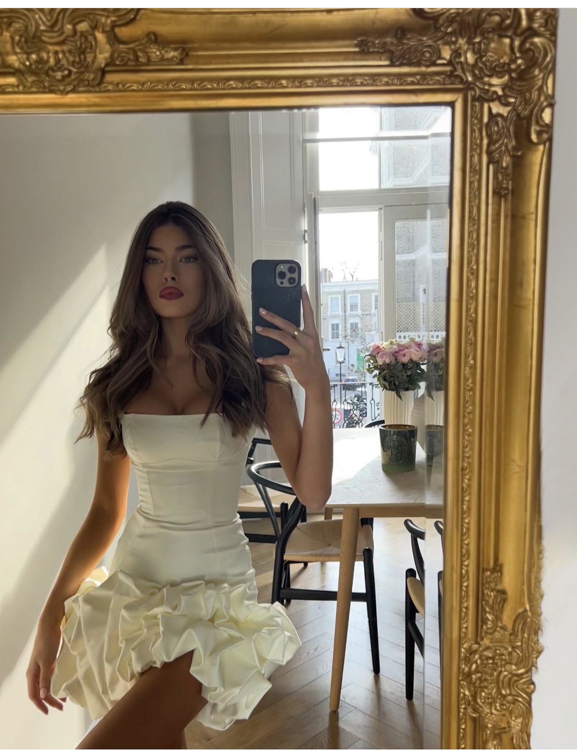 Elegant White Strapless Satin Bud 16th Birthday Homecoming Dress cc4028