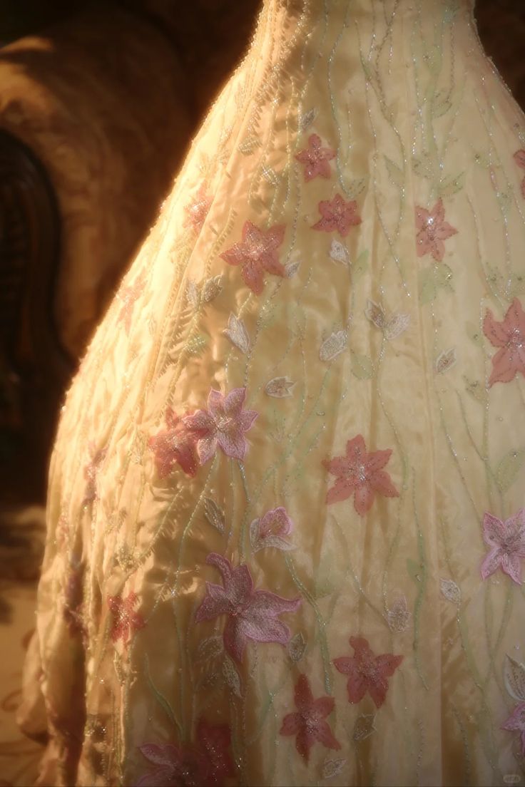 Vintage Yellow A-line Spaghetti Strap Beaded Floral Satin Long Prom Dress Evening Dress cc5024