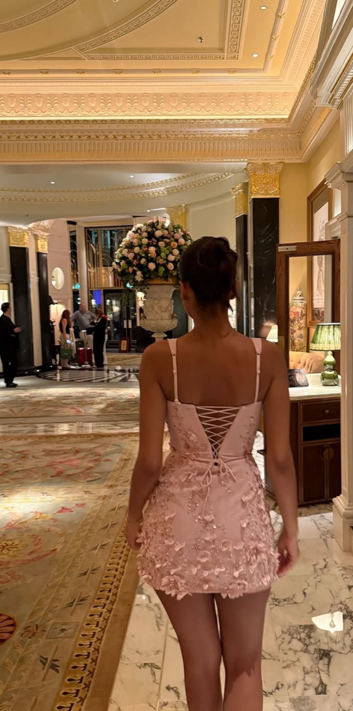 Sweet Pink 3D Floral Square Neck Slim Fit 16th Birthday Homecoming Dress cc4033