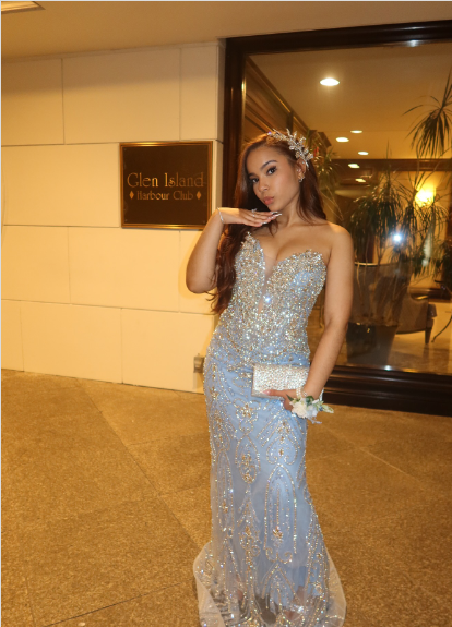 Shimmering Light Blue Mermaid Strapless Sequined Long Prom Dress Evening Dress Bridesmaid Dress cc5042
