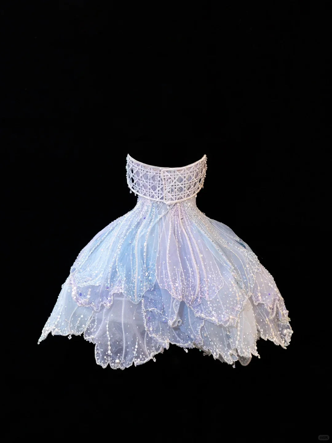 Dreamy Blue Gradient Beaded Sequined Tulle 16th Birthday Homecoming Dress cc4351