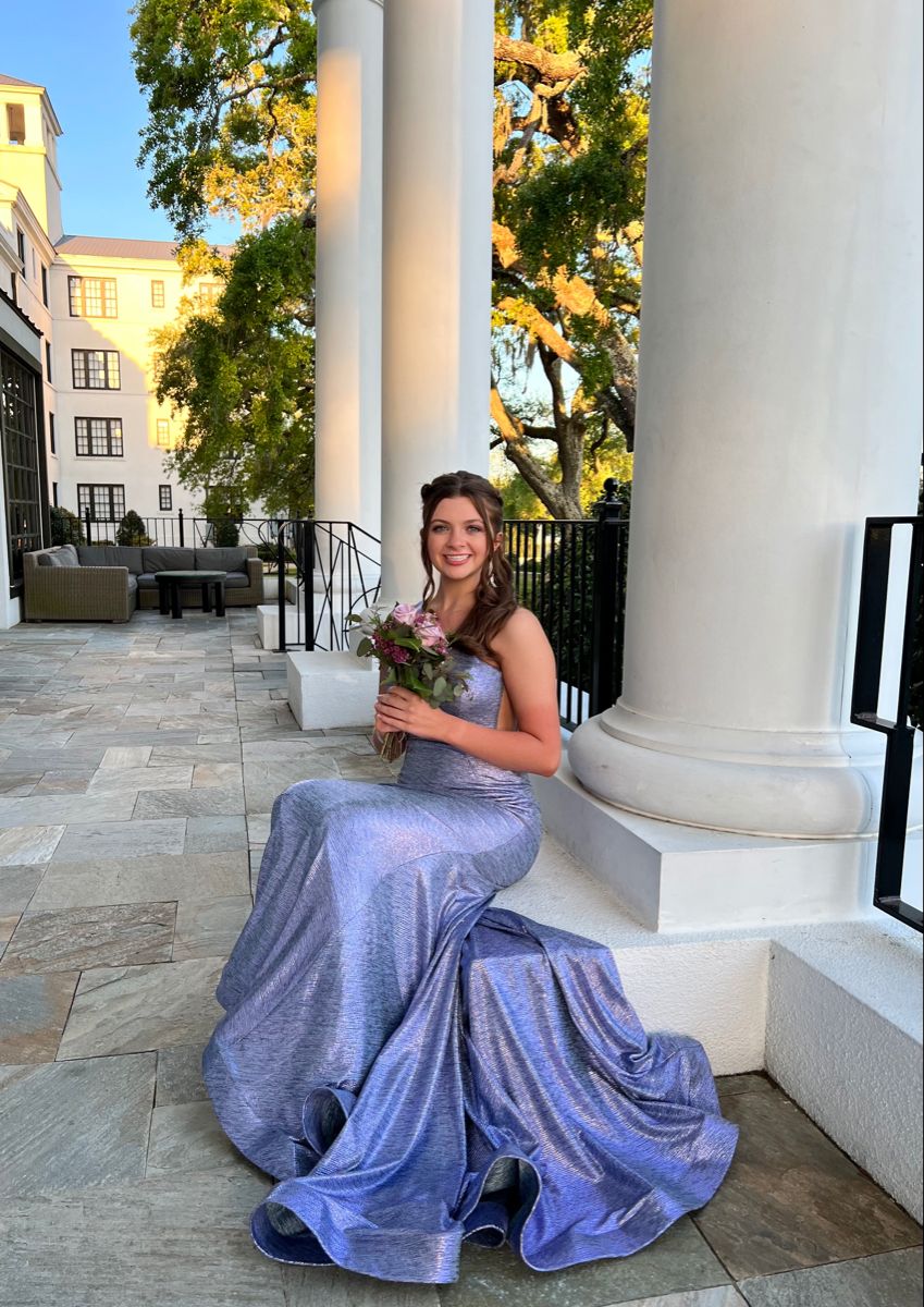 Elegant Purple Mermaid One-Shoulder Sparkling Satin Long Prom Dress Evening Dress Bridesmaid Dress cc5058