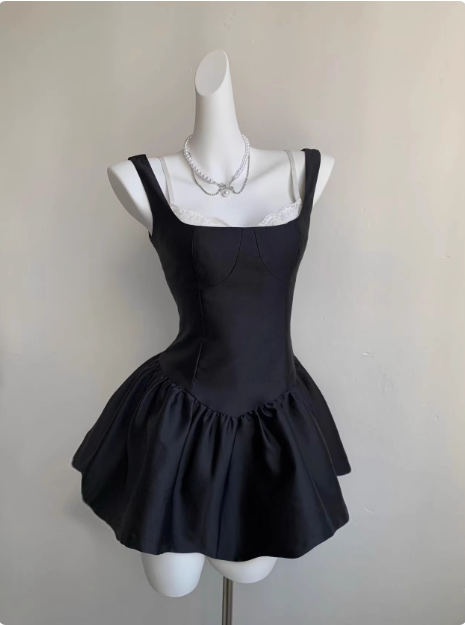 Cute Lace Stitching Suspenders Waist 17th Birthday Homecoming Dress cc3512