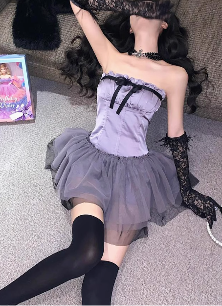 Cute Purple Satin Tulle 17th Birthday Homecoming Dress cc3517