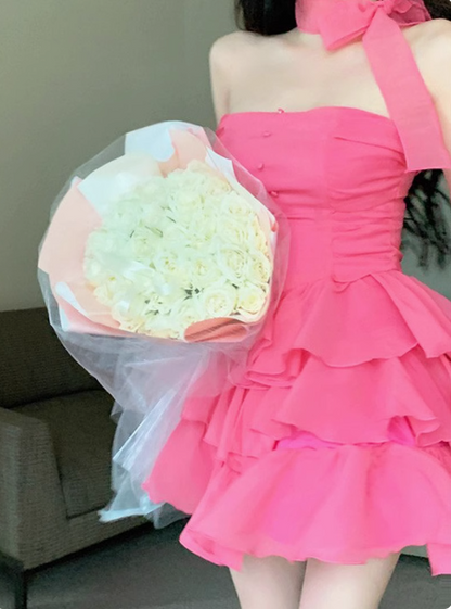 Sweet Sexy Pink Cake A-Line Mini Homecoming Dress cc3518