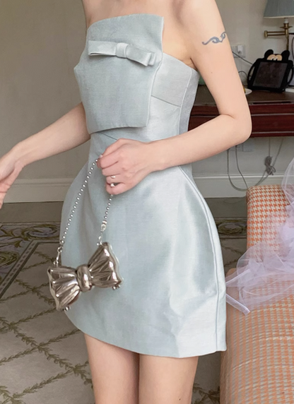 Cute Green Bandeau Waist Mini 17th Birthday Homecoming Dress cc3519