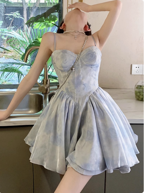 Sweet Purple Princess Puffy Strapless Homecoming Dress cc3521