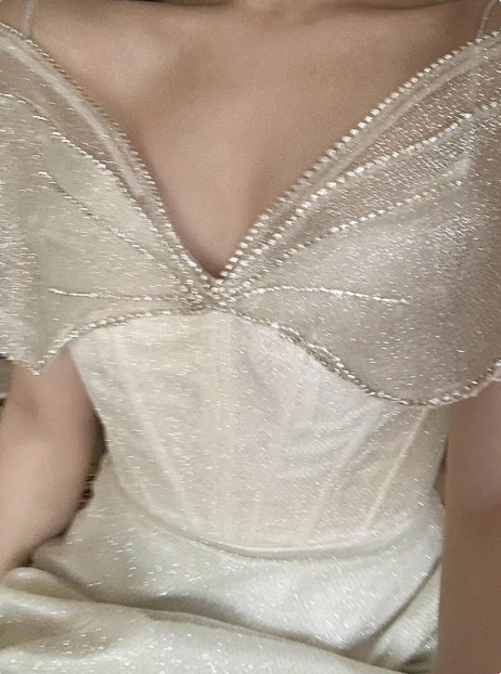 Princess Light Luxury Sling Rhinestone Bow Shiny 17th Birthday Homecoming Dress cc3543