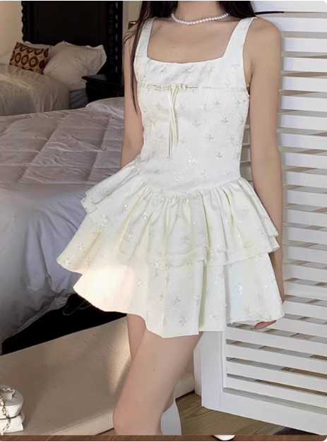 Beautiful White Rose Jacquard Strapless Square Neck A-Line Homecoming Dress cc3554