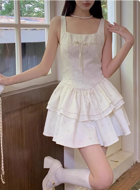 Beautiful White Rose Jacquard Strapless Square Neck A-Line Homecoming Dress cc3554