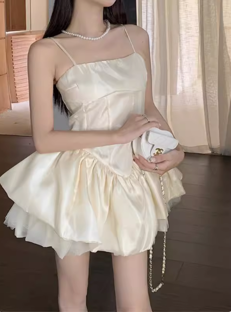 Cute Waist Strap Flower Bud Birthday Dress Homecoming Dress cc3555