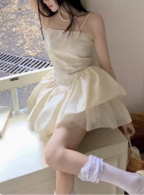 Cute Waist Strap Flower Bud Birthday Dress Homecoming Dress cc3555