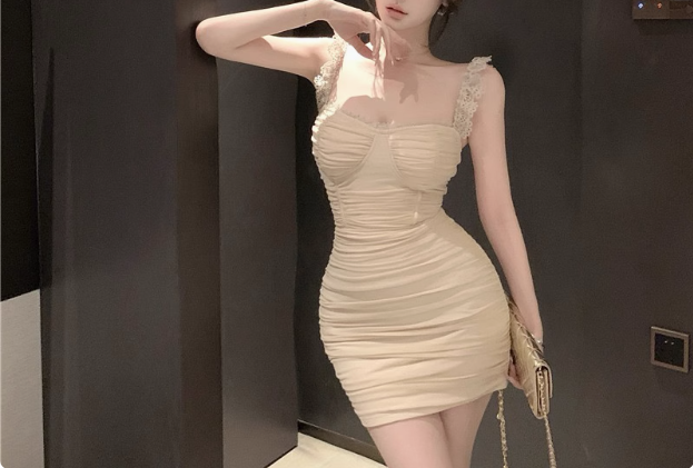 Sexy Slim Fit Lace Strap Hip Homecoming Dress cc3557