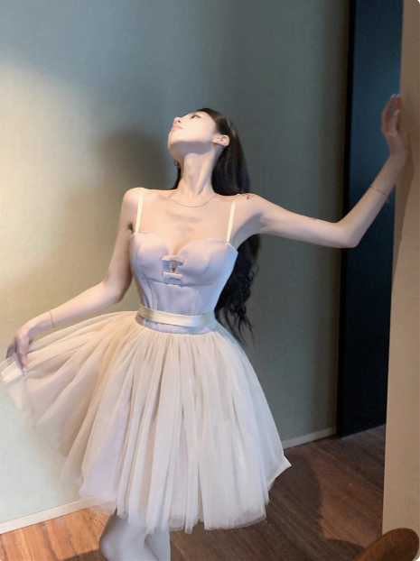 Princess Strap Pink Tulle A-line 17th Birthday Homecoming Dress cc3559