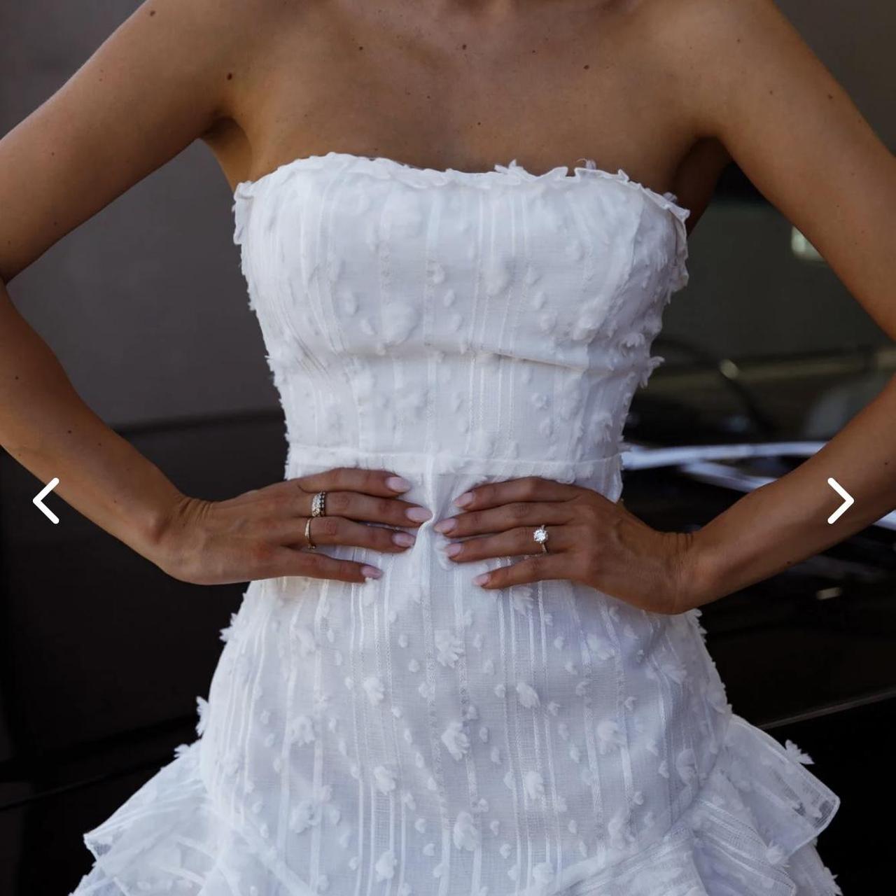 Cute White Tube Top Irregular Skirt Birthday Dress Homecoming Dress cc3565