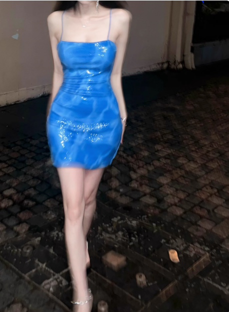 Sexy Royal Blue Backless Sling Slim Fit Hip 17th Birthday Homecoming Dress cc3598