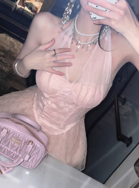 Heavy Sequin Embroidery Halter Neck Sexy Waist A-line Birthday Dress Homecoming Dress cc3619