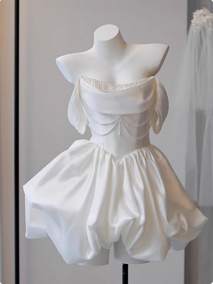 Elegant Satin One Shoulder Short Birthday Dress Homecoming Dress cc3632