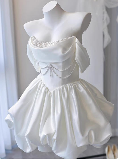 Elegant Satin One Shoulder Short Birthday Dress Homecoming Dress cc3632