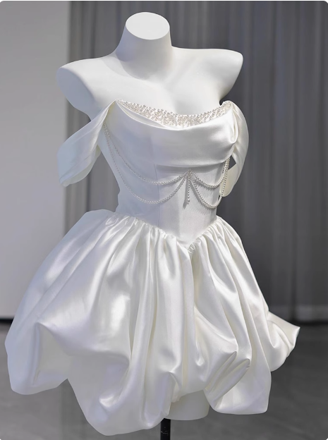 Elegant Satin One Shoulder Short Birthday Dress Homecoming Dress cc3632