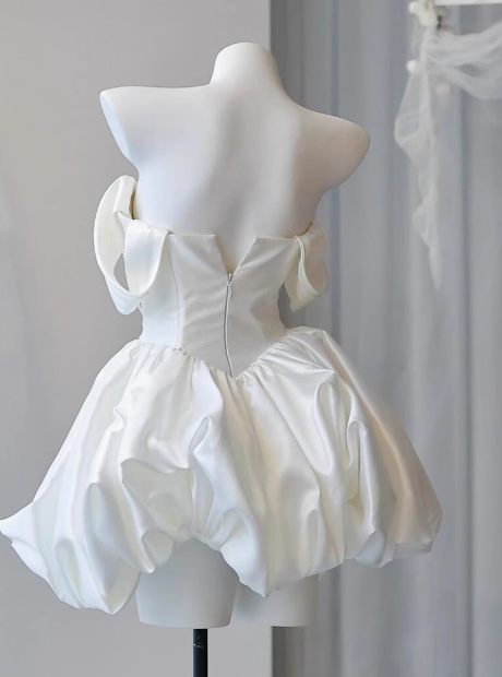 Elegant Satin One Shoulder Short Birthday Dress Homecoming Dress cc3632