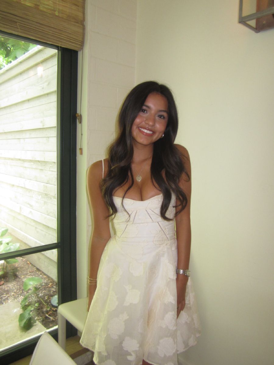 Sweet White Thin Strap Dark Pattern Jacquard Fabric Mini 16th Birthday Homecoming Dress cc4377