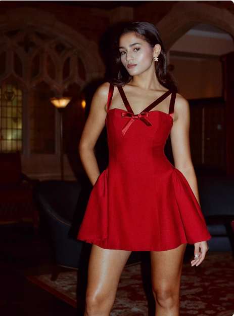 Sweet Bow Strap Red A-line 17th Birthday Short Skirt Homecoming Dress cc3667