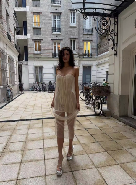 Sexy White Strapless Herringbone Tulle Homecoming Dress cc3668