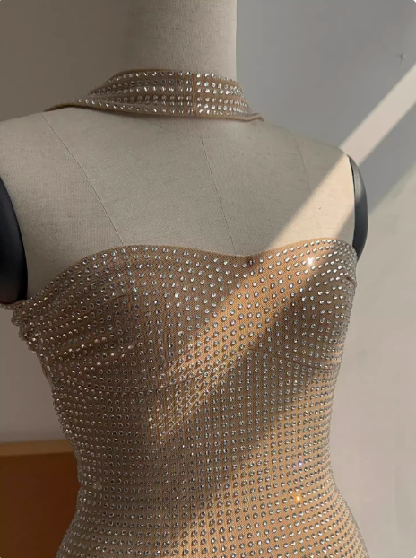 Elegant Hot Diamond Tube Top Slim Fit Hip 17th Birthday Short Skirt Homecoming Dress cc3670