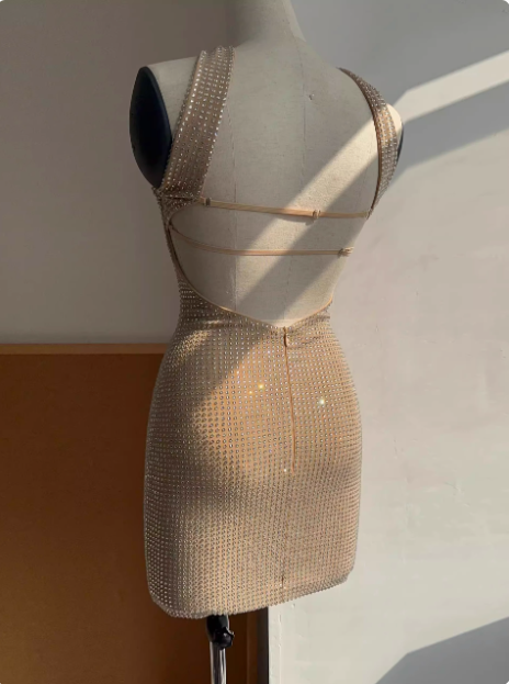 Elegant Hot Diamond Tube Top Slim Fit Hip 17th Birthday Short Skirt Homecoming Dress cc3670