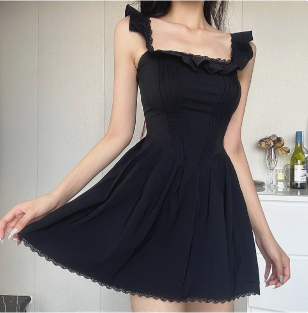 Sweet Square Neck Pleated Lace Waist 17th Birthday Homecoming Dress cc3701