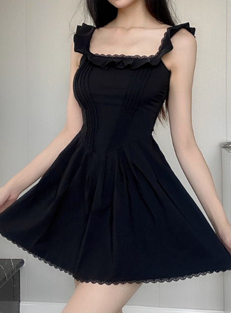 Sweet Square Neck Pleated Lace Waist 17th Birthday Homecoming Dress cc3701